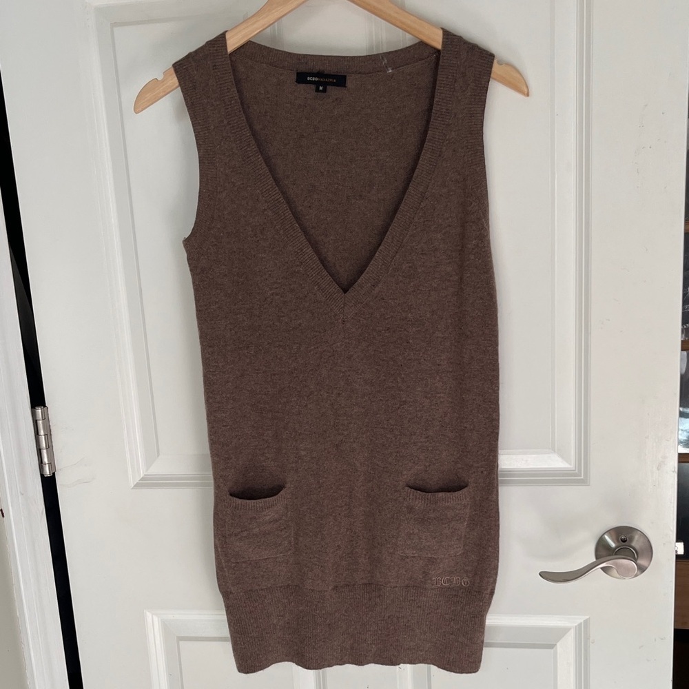 BCBGMaxAzria Angora Wool blend V-Neck Sweater Vest Sz medium